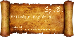 Szilvágyi Boglárka névjegykártya